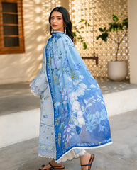 QALAMQAR-UNSTITCHED 3PC LAWN EMBROIDERED SUIT-PK-4717