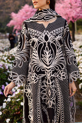MAHNUR-UNSTITCHED 3PC LAWN EMBROIDERED SUIT-PK-4895