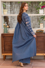 MIRAKHI-3PC LAWN CHIKENKARI EMBROIDERED SHIRT WITH LAWN TUBE SLUB DUPATTA-PK-5668