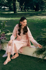 GARNET-UNSTITCHED 3PC LAWN HEAVY EMBROIDERED SUIT-PK-4840