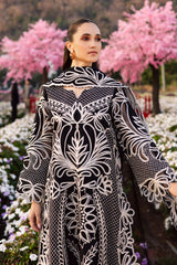MAHNUR-UNSTITCHED 3PC LAWN EMBROIDERED SUIT-PK-4895