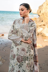 BAROUQE-UNSTITCHED 3PC KARANDI PRINTED SUIT-PK-2571