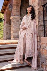 QALAMQAR-UNSTITCHED 3PC LAWN CHIKANKAARI EMBROIDERED SUIT-PK-4660