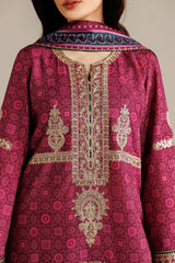 JAZMIN-3PC LAWN PRINTED EMBROIDERED SHIRT WITH BLOSSOM PRINTED DUPATTA AND PRINTED EMB TROUSER-PK-1206