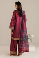 JAZMIN-3PC LAWN PRINTED EMBROIDERED SHIRT WITH BLOSSOM PRINTED DUPATTA AND PRINTED EMB TROUSER-PK-1206