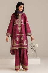 JAZMIN-3PC LAWN PRINTED EMBROIDERED SHIRT WITH BLOSSOM PRINTED DUPATTA AND PRINTED EMB TROUSER-PK-1206