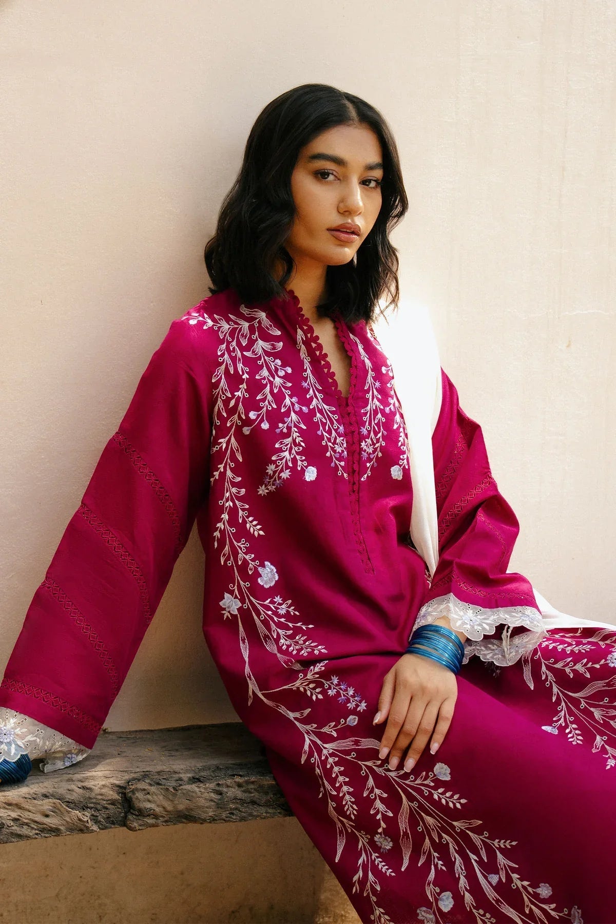 ZARASHAHJAHAN-UNSTITCHED 3PC DHANAK EMBROIDERED SUIT-PK-5778