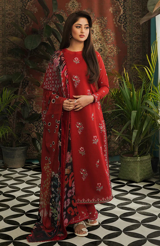 SERAN-3PC LAWN EMBROIDERED SHIRT WITH DIGITAL PRINT DUPATTA & EMB TROUSER-PK-2747