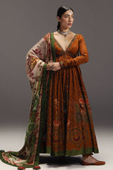 ZARA SHAHJAHAN-FROCK 3PC DIGITAL PRINT FROCK AND SILK PRINT DUPATTA-AND TROUSER-PK-1203