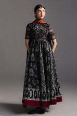 ZARA SHAHJ AHAN-FROCK 3PC DIGITAL PRINT FROCK AND SILK PRINT DUPATTA-AND TROUSER-PK-1201