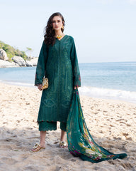 JADE-UNSTITCHED 3PC LAWN CHIKANKAARI EMBROIDERED SUIT-PK-4877