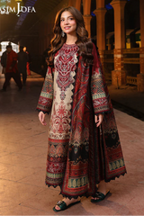 ASIM JOFA-UNSTITCHED 3PC LAWN DIGITAL PRINTED SUIT-PK-060
