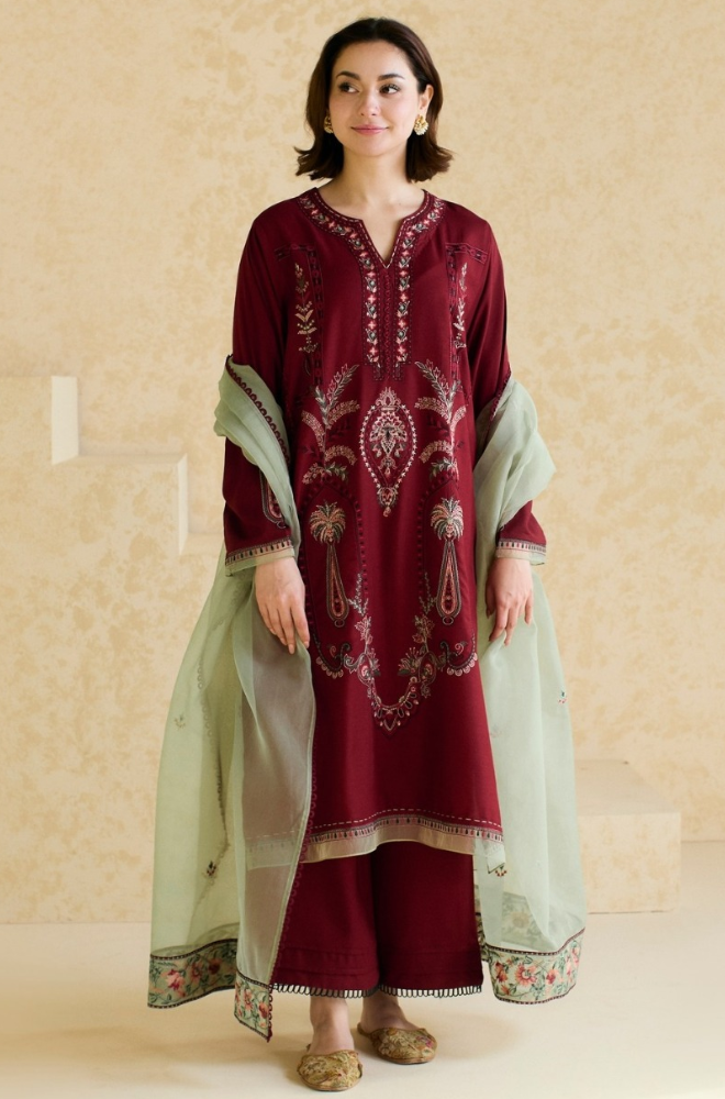 ZARA SHAHJAHAN - UNSTITCHED 3PC LAWN EMBROIDERED SUIT-PK-5729