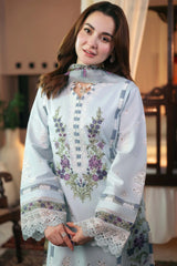 JADE-3PC LAWN EMBROIDERED SHIRT WITH MONARK PRINT DUAPATTA AND TROUSER-PK-5655