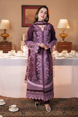 JADE-UNSTITCHED 3PC DHANAK CHIKAN EMBROIDERED SUIT-PK-5749