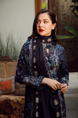 QALAMQAR-UNSTITCHED 3PC DHANAK EMBROIDERED SUIT-PK-5041