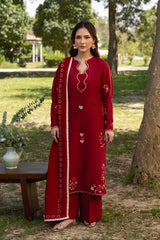 MANNAT-UNSTITCHED 3PC DHANAK EMBROIDERED SUIT-PK-5248