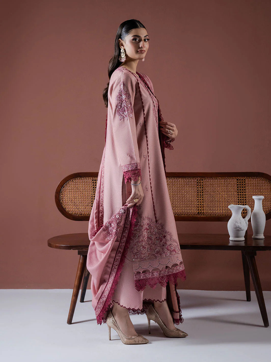 ASIM JOFA- UNSTITCHED 3PC DHANAK EMBROIDERED SUIT-PK-5758
