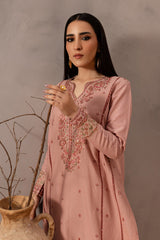 BATIK-2PIECE DHANAK EMBROIDERED SHIRT WITH DHANAK EMB TROUSER-PK-15017