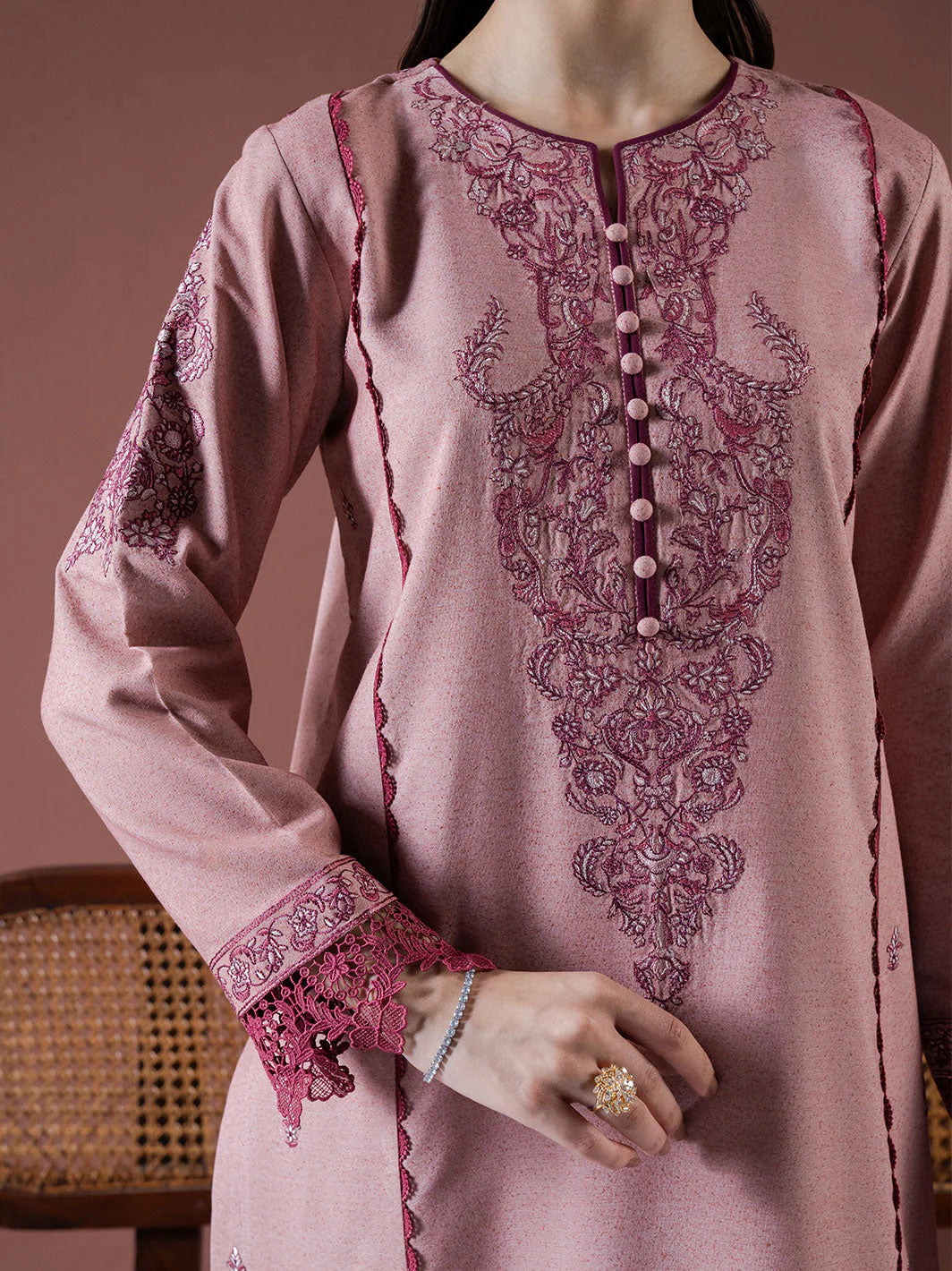 ASIM JOFA- UNSTITCHED 3PC DHANAK EMBROIDERED SUIT-PK-5758