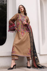 CHARIZMA-UNSTITCHED 3PC DHANAK EMBROIDERED SUIT-PK-5319