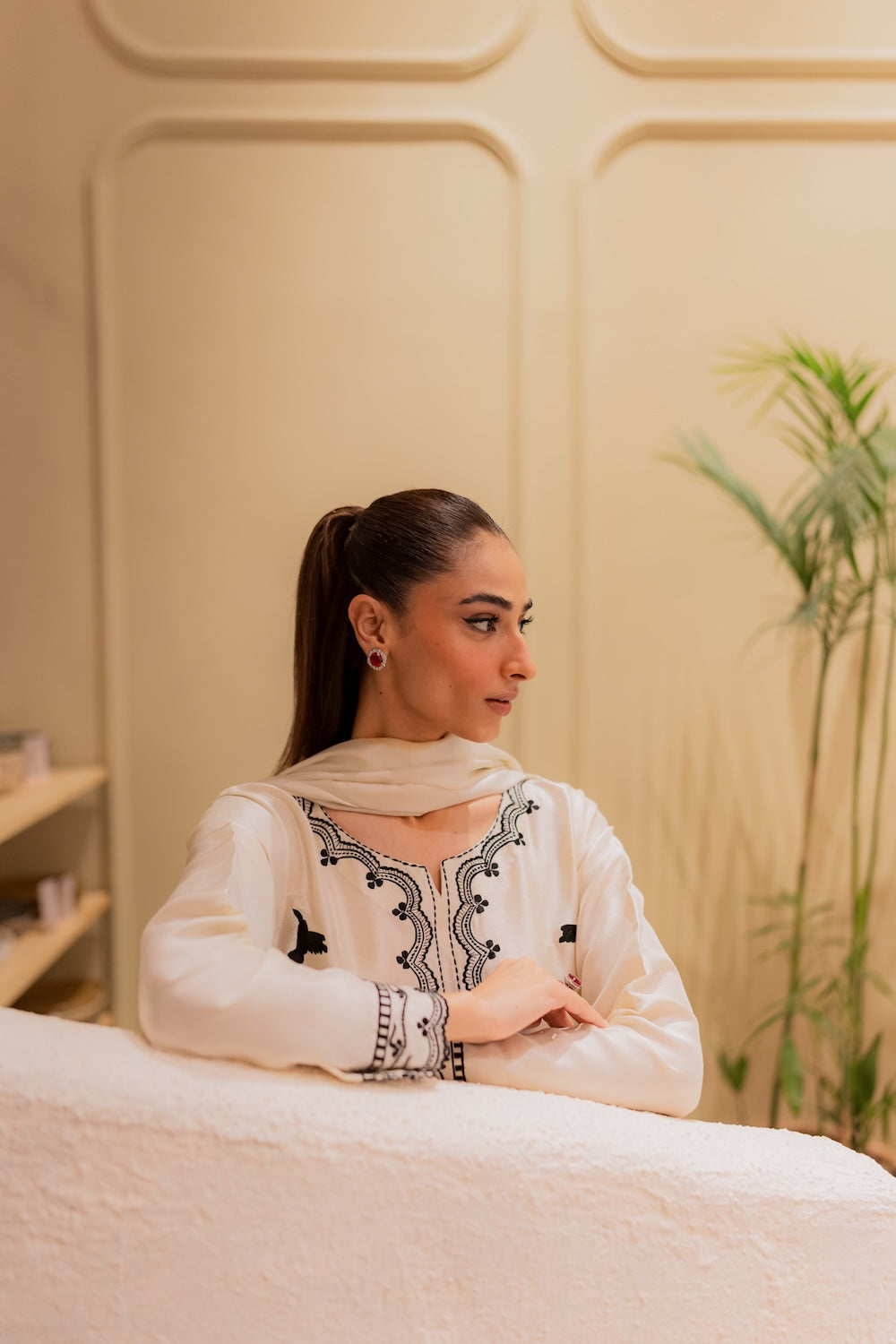 MIRANA-UNSTITCHED 3PC DHANAK EMBROIDERED SUIT-PK-5820