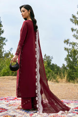 QALAMQAR-UNSTITCHED 3PC LAWN EMBROIDERED SUIT-PK-4695
