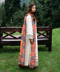 SAPPHIRE- 3PC DHANAK EMBROIDERED SHIRT WITH COUTRAI PRINT SHAWL & TROUSER-EP-5437