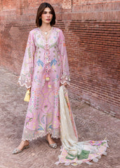 CRIMSON-UNSTITCHED 3PC LAWN PRINTED EMB SUIT-PK-
