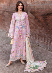 CRIMSON-UNSTITCHED 3PC LAWN PRINTED EMB SUIT-PK-