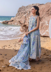 CRIMSON-UNSTITCHED 3PC LAWN PRINTED EMB SUIT-PK-026