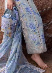 CRIMSON-UNSTITCHED 3PC LAWN PRINTED EMB SUIT-PK-026
