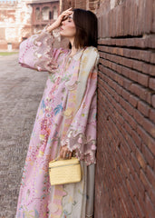 CRIMSON-UNSTITCHED 3PC LAWN PRINTED EMB SUIT-PK-