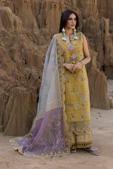 RANG RASIYA-UNSTITCHED 3PC LAWN HEAVY CHIKAN EMBROIDERED SUIT-PK-4686