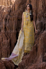RANG RASIYA-UNSTITCHED 3PC LAWN HEAVY CHIKAN EMBROIDERED SUIT-PK-4686