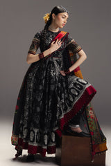 ZARA SHAHJ AHAN-FROCK 3PC DIGITAL PRINT FROCK AND SILK PRINT DUPATTA-AND TROUSER-PK-1201