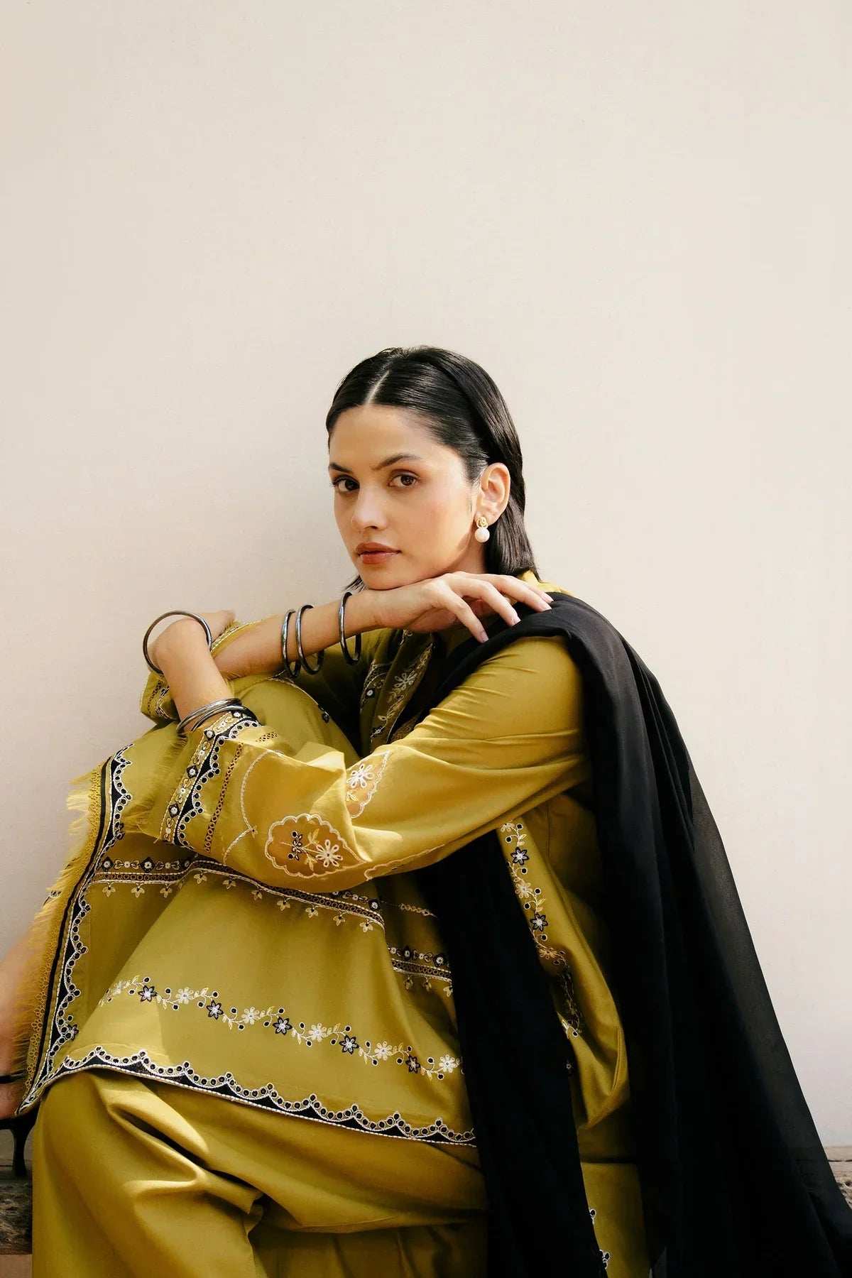 ZARA SHAH JAHAN - UNSTITCHED 3PC DHANAK EMBROIDERED SUIT-PK-5762