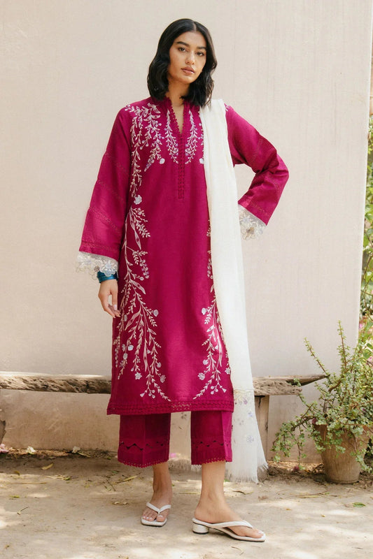 ZARASHAHJAHAN-UNSTITCHED 3PC DHANAK EMBROIDERED SUIT-PK-5778