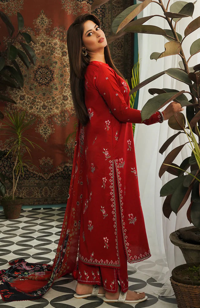 SERAN-3PC LAWN EMBROIDERED SHIRT WITH DIGITAL PRINT DUPATTA & EMB TROUSER-PK-2747
