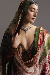 ZARA SHAHJAHAN-FROCK 3PC DIGITAL PRINT FROCK AND SILK PRINT DUPATTA-AND TROUSER-PK-1203