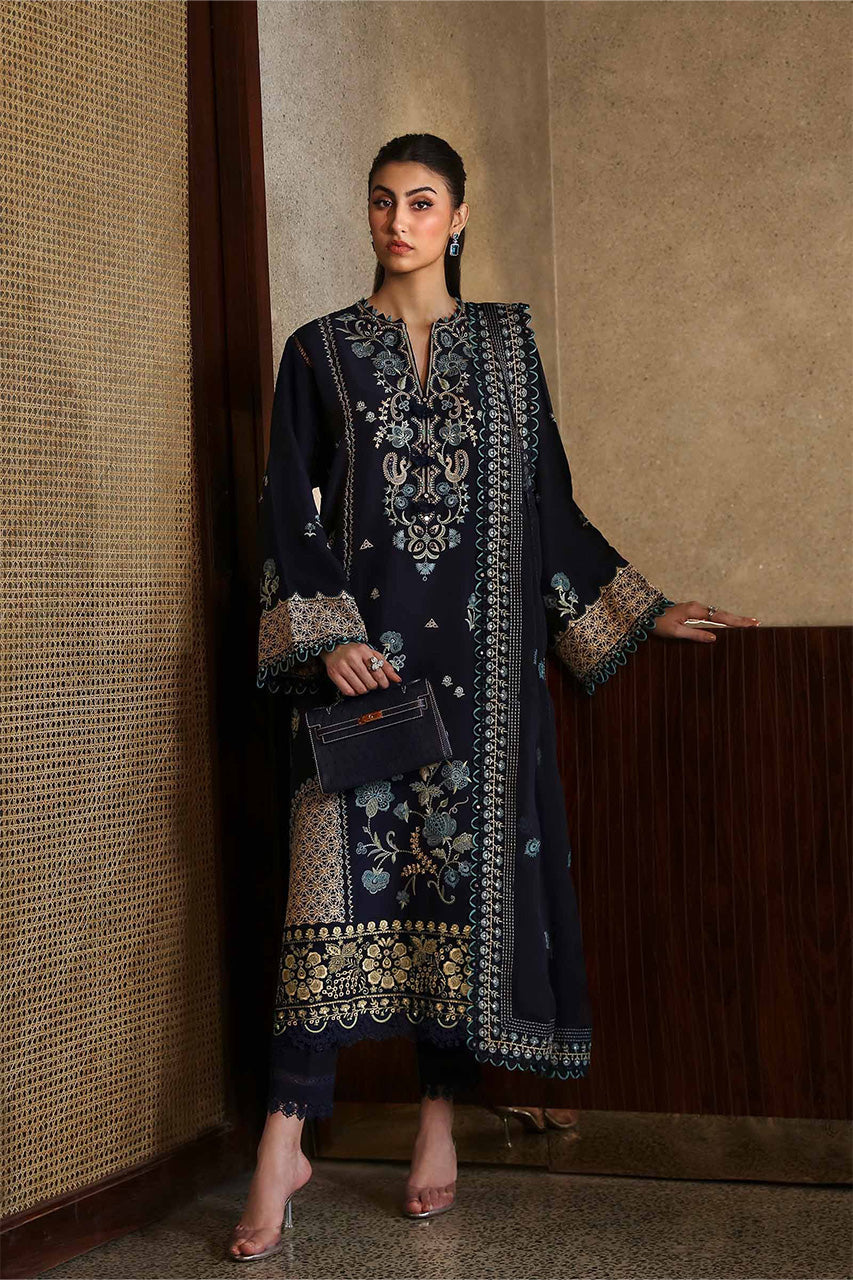 ZAHA- UNSTITCHED 3PC DHANAK EMBROIDERED SUIT-PK-5782