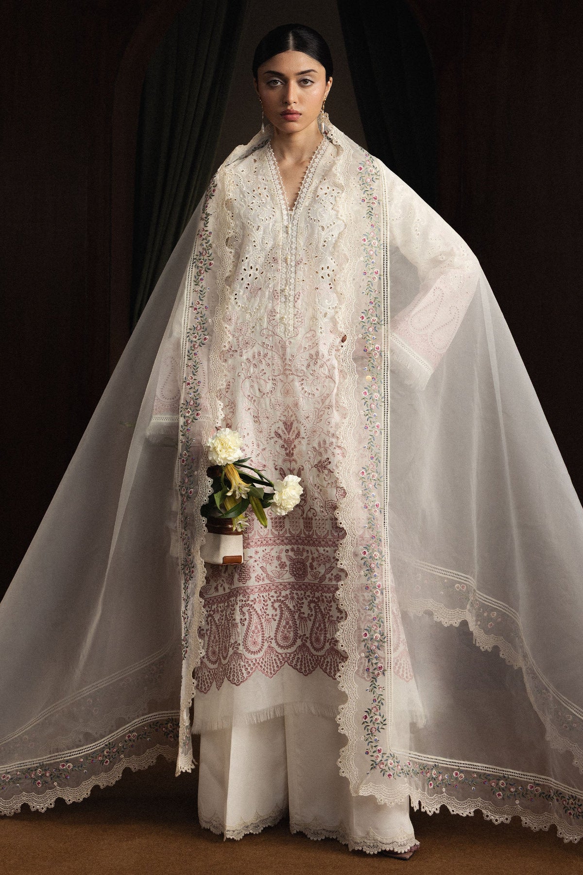 ZARA SHAHJAHAN-UNSTITCHED 3PC LAWN EMBROIDERED SUIT-BIC-