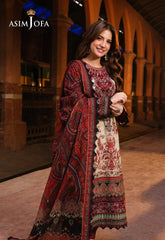 ASIM JOFA-UNSTITCHED 3PC LAWN DIGITAL PRINTED SUIT-PK-060