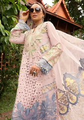 MARIA.B-3PC LAWN EMBROIDERED SHIRT WITH EMBROIDERED ORGANZA DAMAN CHIFFON PRINTED EMB DUPATTA AND EMB TROUSER-PK-4711