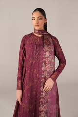 IZNIK-UNSTITCHED 3PC LAWN PRINTED CHIKAN EMB FROCK -PK-011