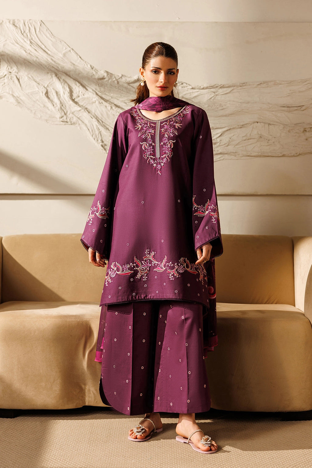 IZNIK-UNSTITCHED 3PC DHANAK EMBROIDERED SUIT-PK-5078