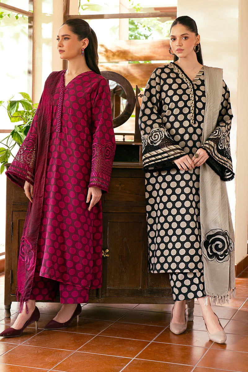 BAROUQE-3PC LAWN PRINTED SHIRT WITH CHIFFON EMBROIDERED PRINT DUPATTA & PRINT TROUSER-PK-5622