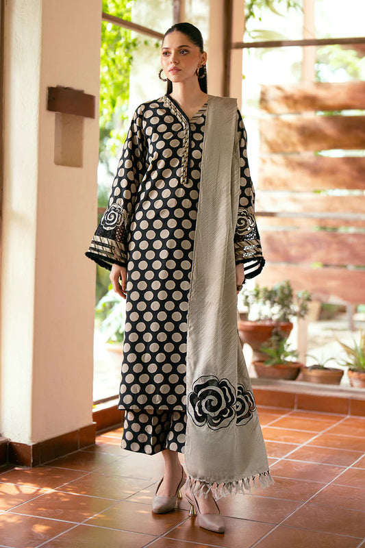 BAROUQE-3PC LAWN PRINTED SHIRT WITH CHIFFON EMBROIDERED PRINT DUPATTA & PRINT TROUSER-PK-5622