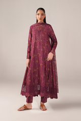 IZNIK-UNSTITCHED 3PC LAWN PRINTED CHIKAN EMB FROCK -PK-011