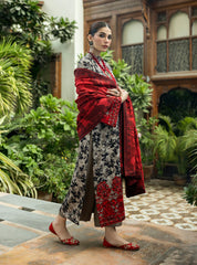 ZAINAB CHOTTANI-3PC LAWN EMBROIDERED PRINTED SHIRT WITH LAWN PRINT DUPATTA AND PRINT TROUSER-PK-5658